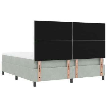 Boxspringbett mit Matratze & Bank Hellgrau 180x200 cm Samt