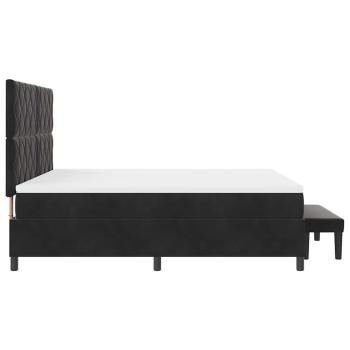 Boxspringbett mit Matratze & Bank Schwarz 180x200 cm Samt