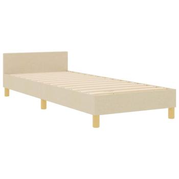 Bettgestell Creme 80x200 cm aus Stoff