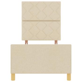 Bettgestell Creme 80x200 cm aus Stoff