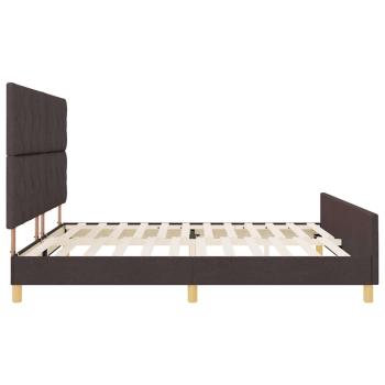 Bettgestell in Dunkelbraun, 200x200 cm, Stoff