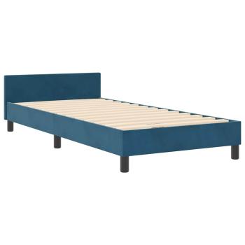 Boxspringbett mit Kopfteil Dunkelblau 100 x 200 cm Samt