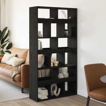 ARDEBO.de - Raumteiler 2 Stück Schwarz Eiche 100x33x187,5 cm Holzwerkstoff
