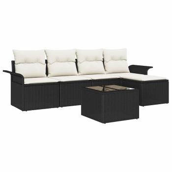 5-teiliges Garten Sofa Set mit Kissen in Braun Poly Rattan
