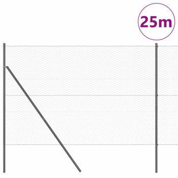 Zaunset Set aus 2 Grau Metall 25 x 1,5 m Langlebig
