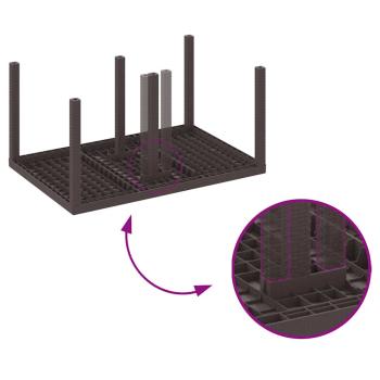 5-teiliges Garten Esszimmer Set mit Kissen Braun Poly Rattan