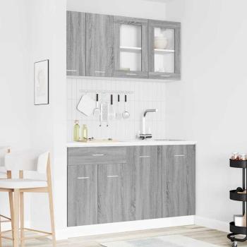 ARDEBO.de - 4-teiliges Küchenschrankset Graue Sonoma Holzwerkstoff