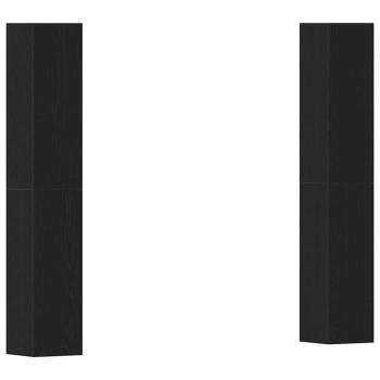 4-teiliges TV-Schranksystem Schwarz Eiche 30.5x30x90 cm Holzwerkstoff, Wandmontierte TV-Schränke - 2 Stück Schwarz Eiche, 30.5x30x90 cm, aus Holzwerkstoff