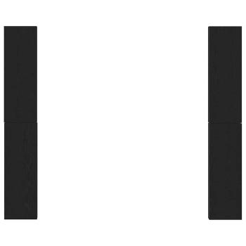 4-teiliges TV-Schranksystem Schwarz Eiche 30.5x30x90 cm Holzwerkstoff, Wandmontierte TV-Schränke - 2 Stück Schwarz Eiche, 30.5x30x90 cm, aus Holzwerkstoff