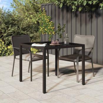 ARDEBO.de - Gartentisch Braun 90x90x75 cm Poly-Rattan