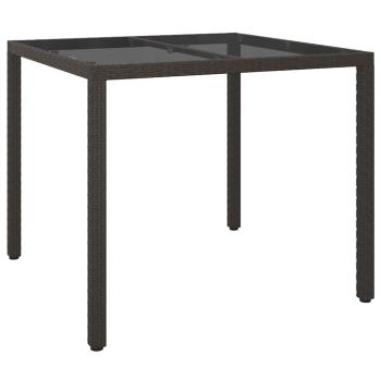 Gartentisch Braun 90x90x75 cm Poly-Rattan