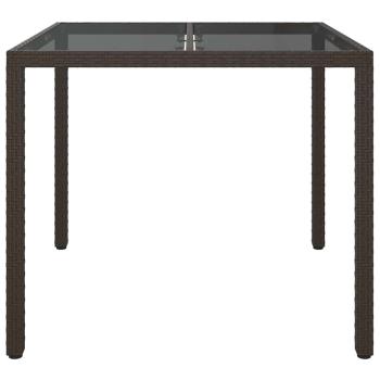 Gartentisch Braun 90x90x75 cm Poly-Rattan