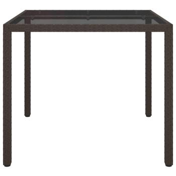 Gartentisch Braun 90x90x75 cm Poly-Rattan