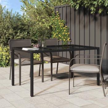 ARDEBO.de - Gartentisch Schwarz 150x90x75 cm Poly-Rattan
