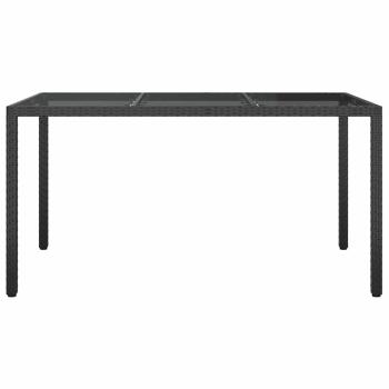 Gartentisch Schwarz 150x90x75 cm Poly-Rattan