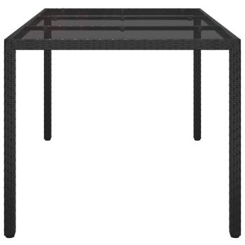 Gartentisch Schwarz 150x90x75 cm Poly-Rattan