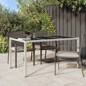 ARDEBO.de - Gartentisch Weiß 150x90x75 cm Poly-Rattan