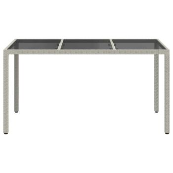 Gartentisch Weiß 150x90x75 cm Poly-Rattan