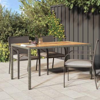 ARDEBO.de - Gartentisch Grau 150x90x75 cm Poly-Rattan