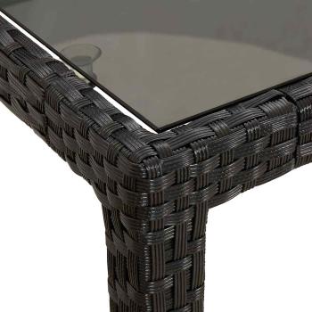 Gartentisch Schwarz 190x90x75 cm Poly-Rattan