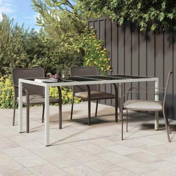 ARDEBO.de - Gartentisch Weiß 190x90x75 cm Poly-Rattan