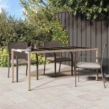ARDEBO.de - Gartentisch Beige 190x90x75 cm Poly-Rattan