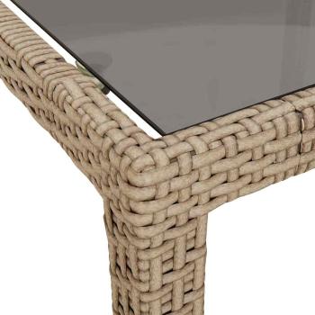 Gartentisch Beige 190x90x75 cm Poly-Rattan