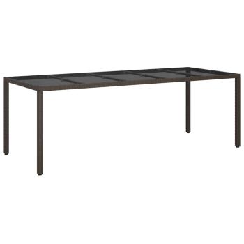 Gartentisch Braun 250x100x75 cm Poly-Rattan