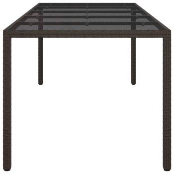 Gartentisch Braun 250x100x75 cm Poly-Rattan