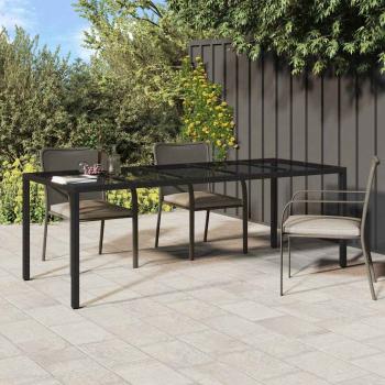 ARDEBO.de - Gartenspeisetisch Schwarz 250x100x75 cm Poly Rattan