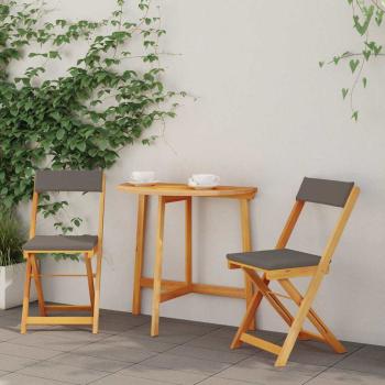 ARDEBO.de - 3-teiliges Klapp Bistro Set mit Kissen aus massivem Akazienholz