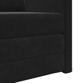 Boden-Sofa-Bett 2-in-1 Schwarz 74x77x81 cm Samt