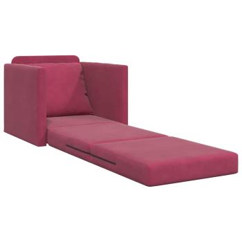 Sofa-Bett 2-in-1 Weinrot 74x77x81 cm Velour