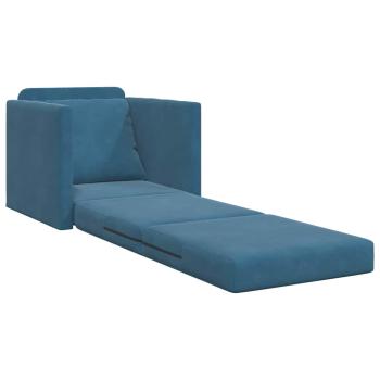 Fußboden Sofa Bett 2-in-1 Blau 74x77x81 cm Velours