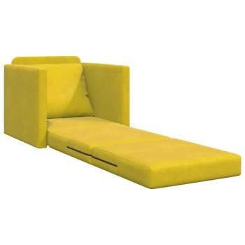 Boden-Sofabett 2-in-1 Dunkelgelb 74x77x81 cm Samt