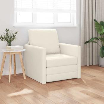 ARDEBO.de - Boden Sofa Bett 2-in-1 Creme 74x77x81 cm Samt