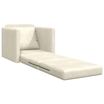Boden Sofa Bett 2-in-1 Creme 74x77x81 cm Samt