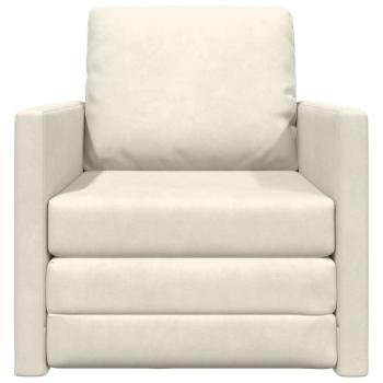 Boden Sofa Bett 2-in-1 Creme 74x77x81 cm Samt