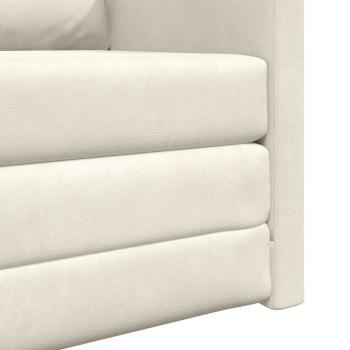 Boden Sofa Bett 2-in-1 Creme 74x77x81 cm Samt