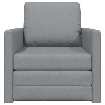 Boden-Sofa-Bett 2-in-1 Hellgrau 74x77x81 cm Stoff
