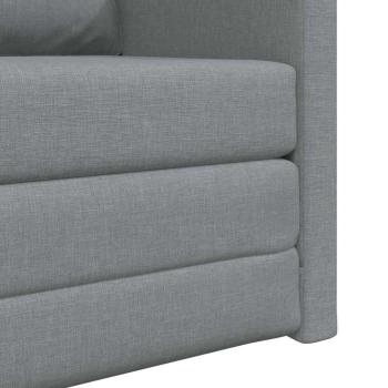 Boden-Sofa-Bett 2-in-1 Hellgrau 74x77x81 cm Stoff
