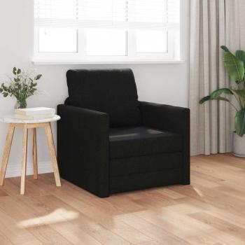 ARDEBO.de - Fußboden Sofa Bett 2-in-1 Schwarz 74x77x81 cm Stoff