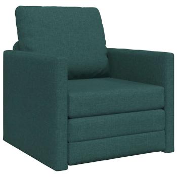Fußsofa-Bett 2-in-1 Dunkelgrün 74x77x81 cm Stoff