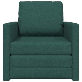 Fußsofa-Bett 2-in-1 Dunkelgrün 74x77x81 cm Stoff