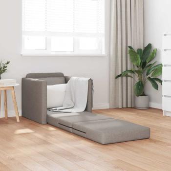 Boden-Sofa-Bett 2-in-1 Taupe 74x77x81 cm Stoff