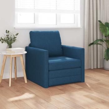 ARDEBO.de - Fußsofa-Bett 2-in-1 Blau 74x77x81 cm Stoff