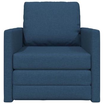Fußsofa-Bett 2-in-1 Blau 74x77x81 cm Stoff
