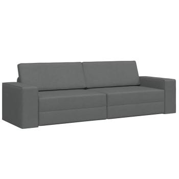 Boden-Sofa-Bett 2-in-1 Dunkelgrau 245x150x60.5 cm Stoff
