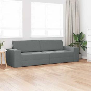Boden-Sofa-Bett 2-in-1 Dunkelgrau 245x150x60.5 cm Stoff