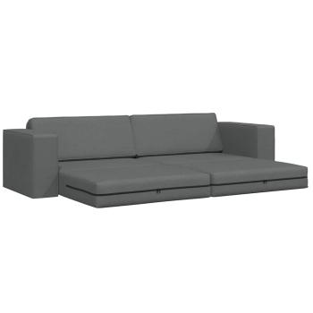 Boden-Sofa-Bett 2-in-1 Dunkelgrau 245x150x60.5 cm Stoff